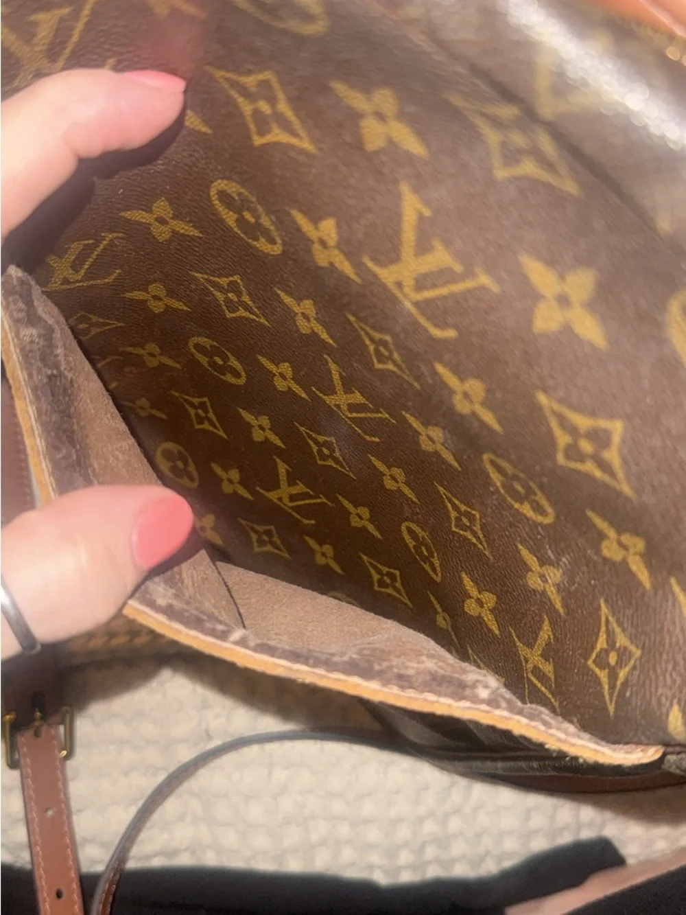 Vintage Louis Vuitton Monogram Canvas Bag in Brown and Tan